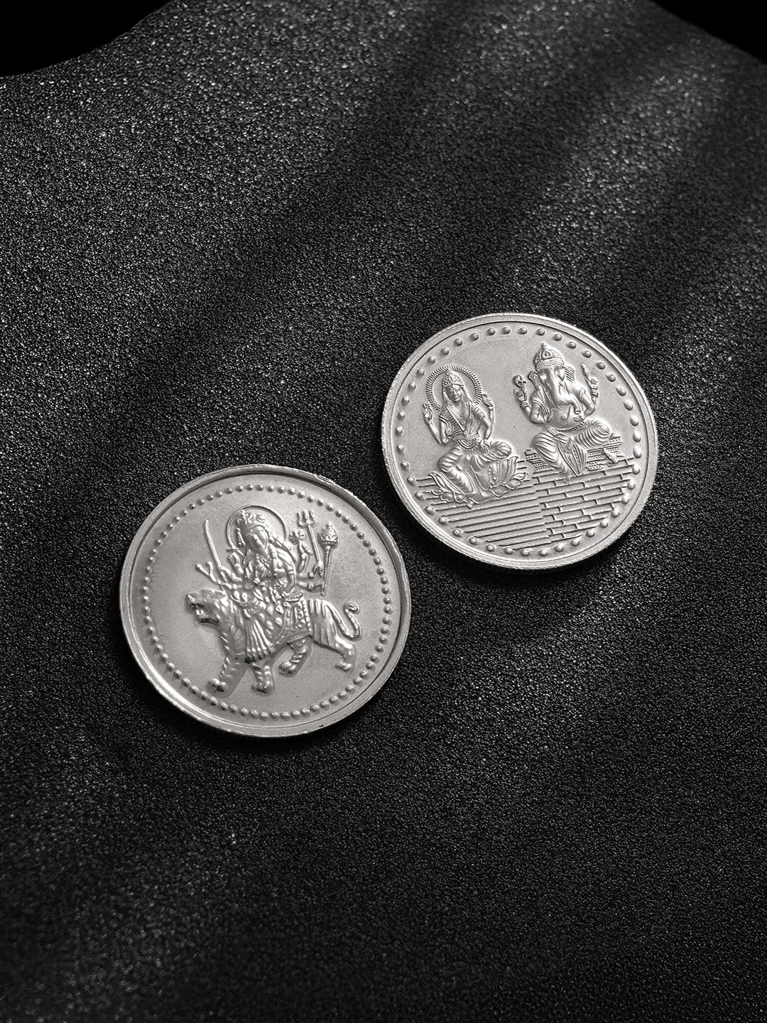 Laxmi Ganesh & Maa sherawali each 10 gram 999 Round Silver Coin